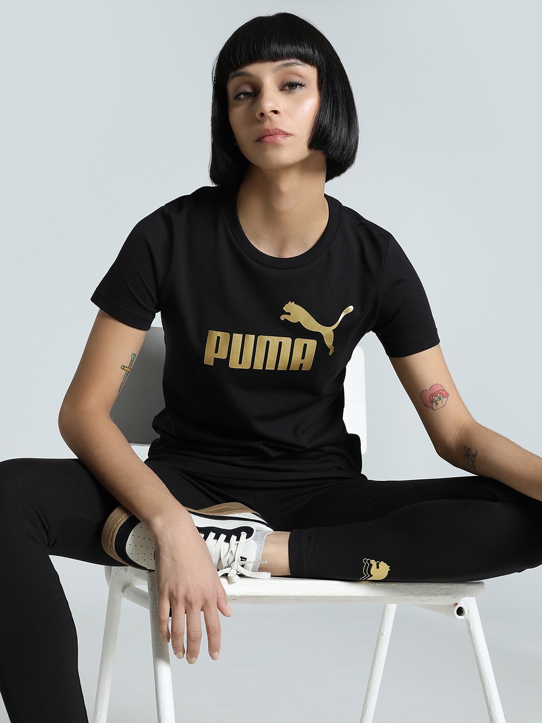 

Puma Metallic No.1 Logo Women's Tee, Black