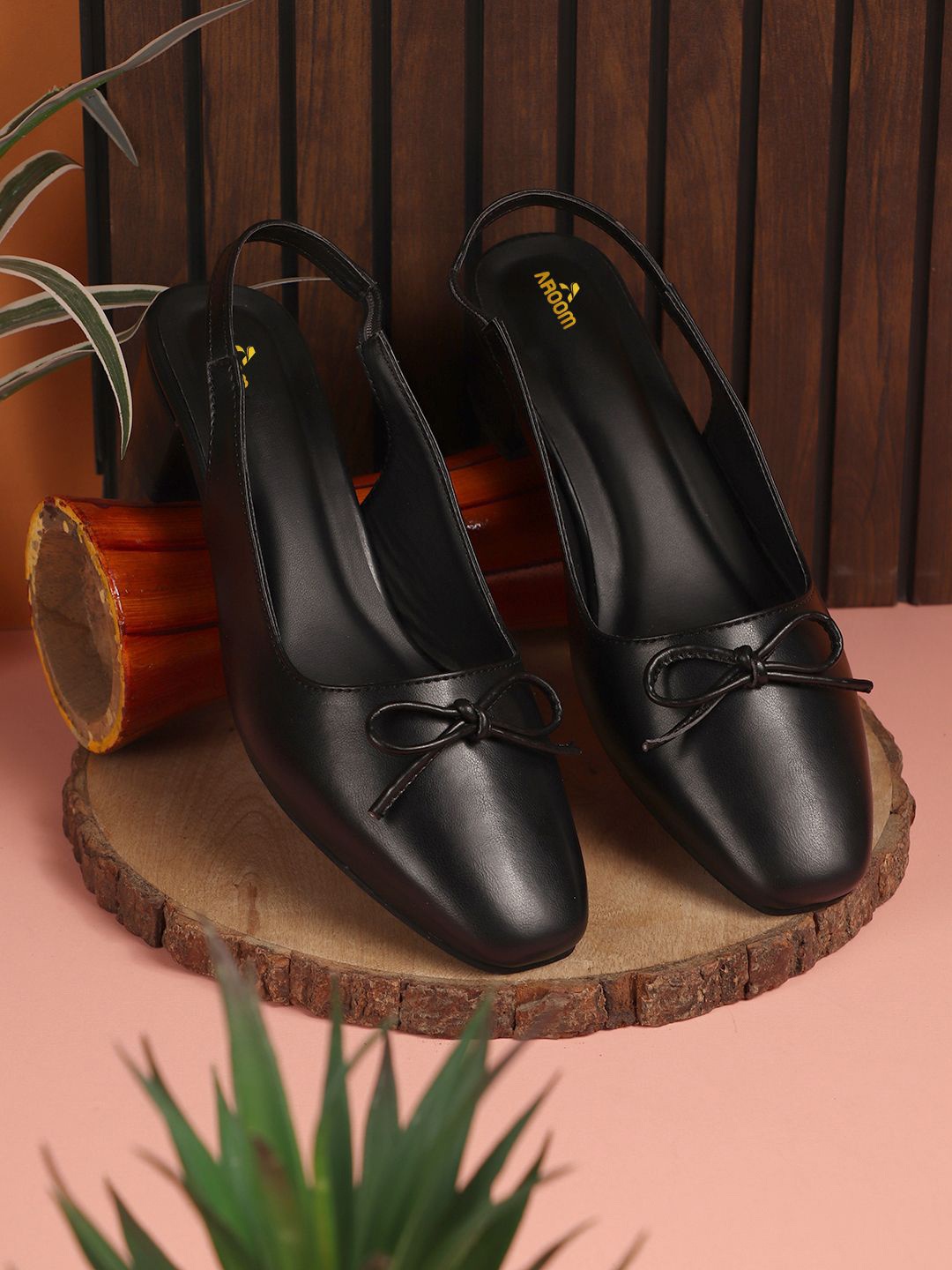 

AROOM Women Block Mules, Black