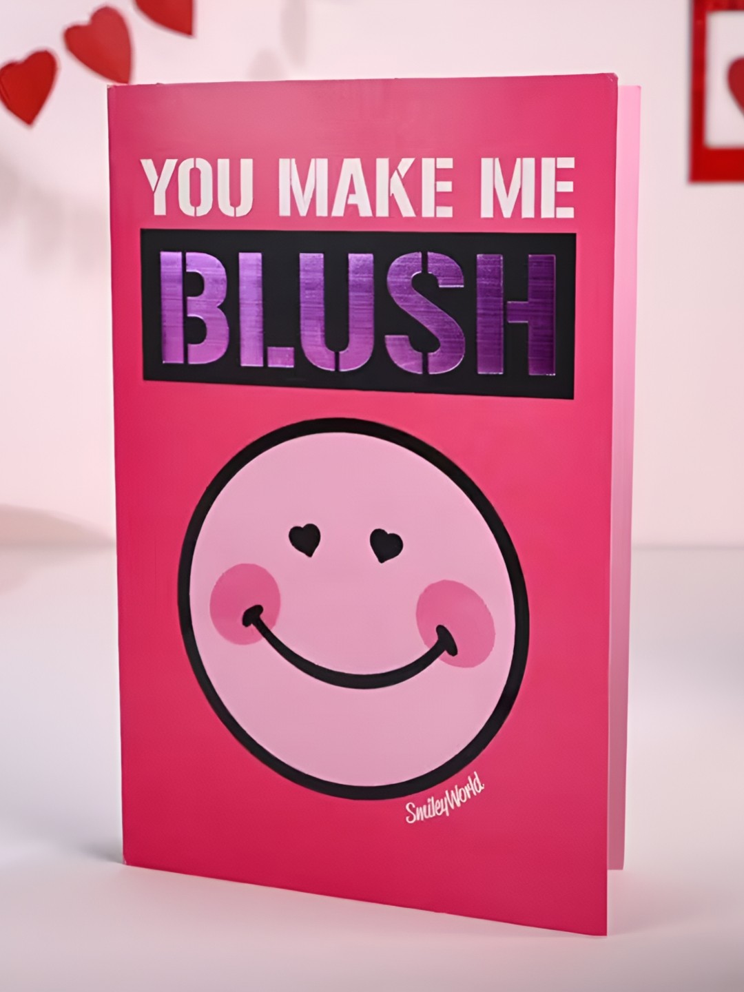 

Floweraura Pink & White Printed Blushing Smiley Greetings Card