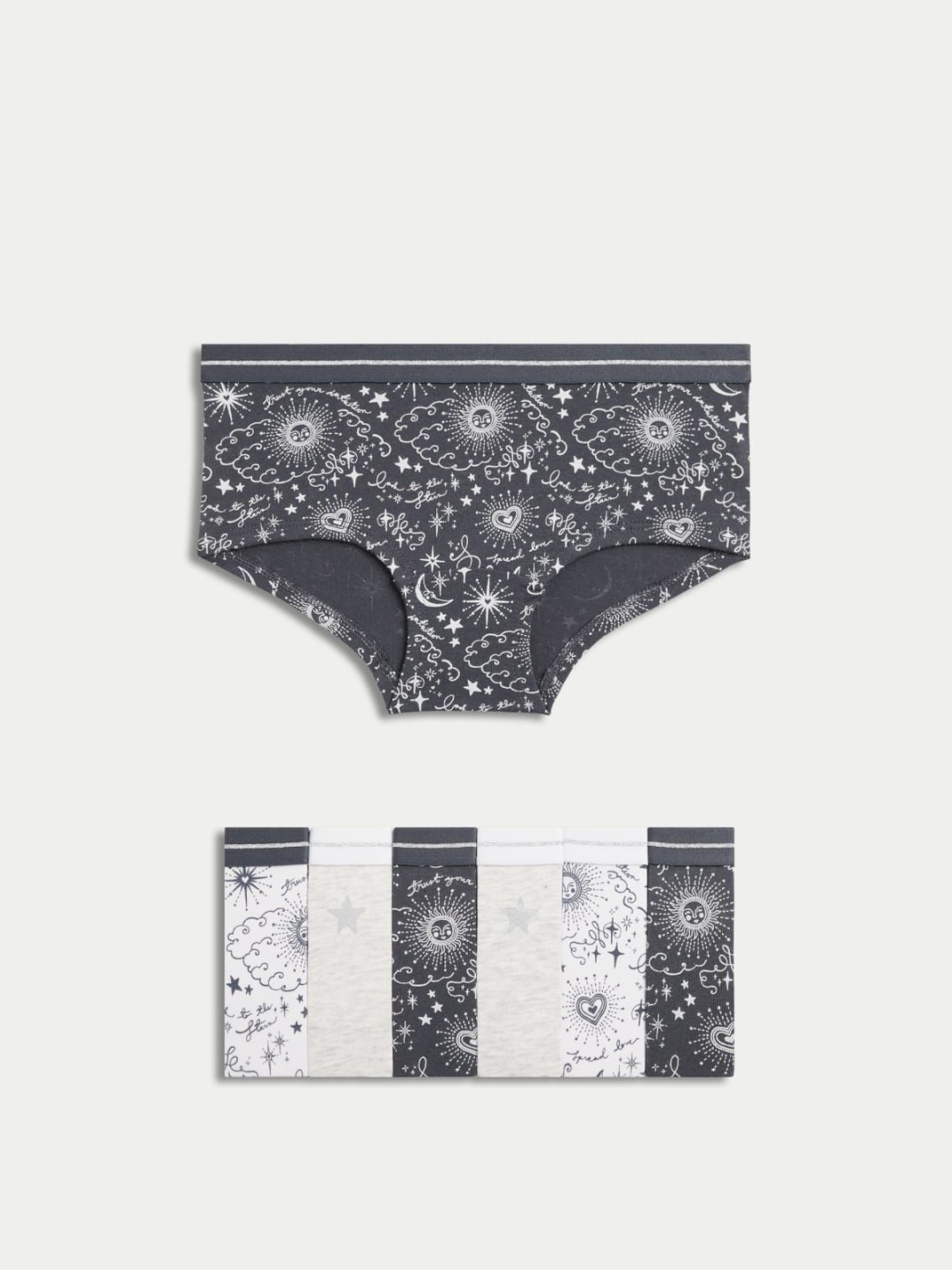 

Marks & Spencer Girls Pack Of 7 Printed High Rise Briefs, White