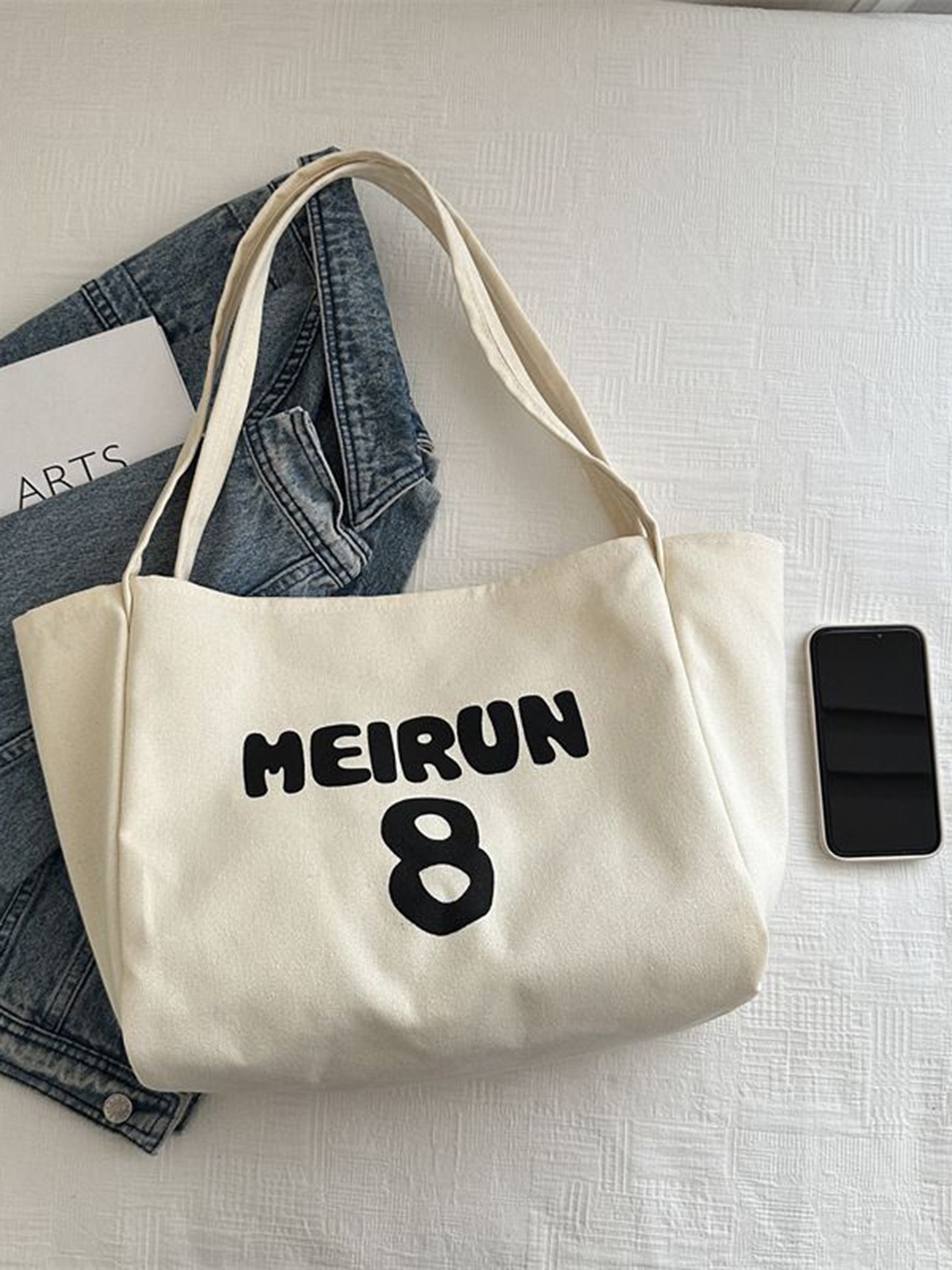 

StyleCast Women Typography Printed Shopper Tote Bag, Off white