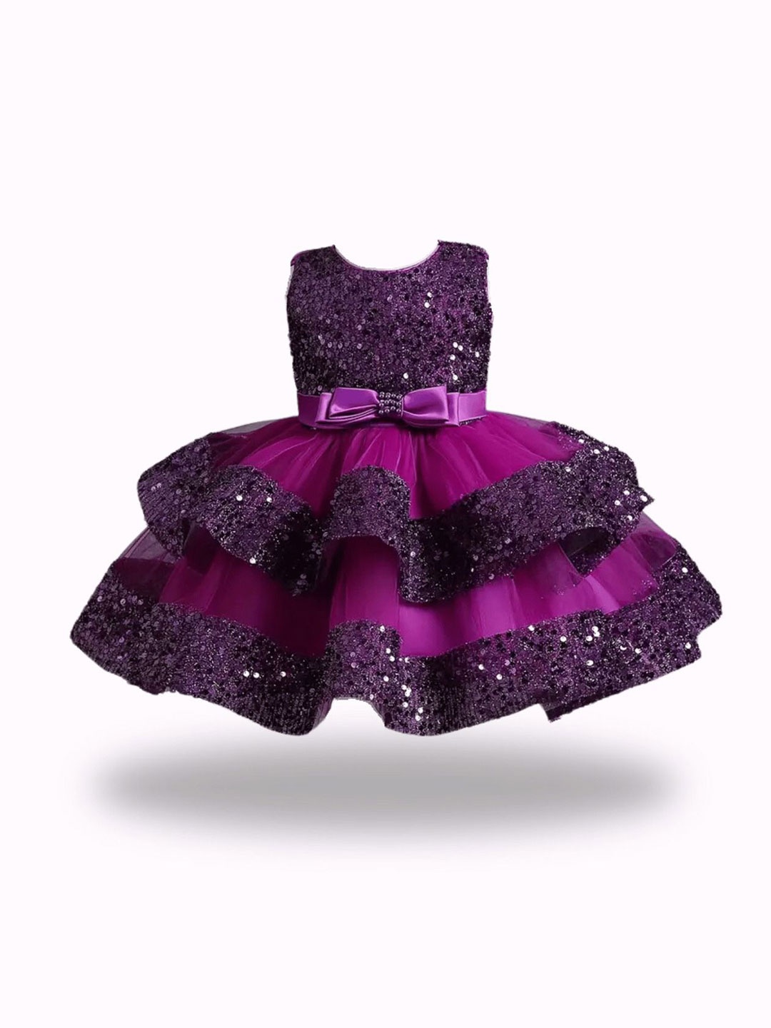 

BAESD Embellished Print A-Line Dress, Purple