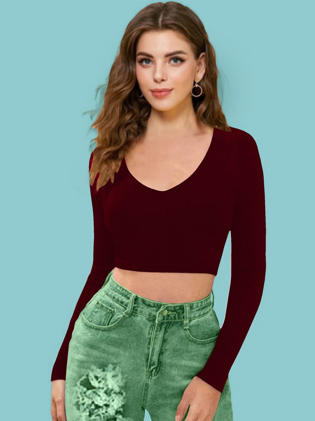 

Dream Beauty Fashion Crop Top, Maroon