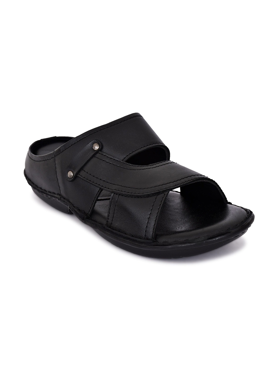 

ROYAL CRUZZ Men Leather Comfort Sandals, Black