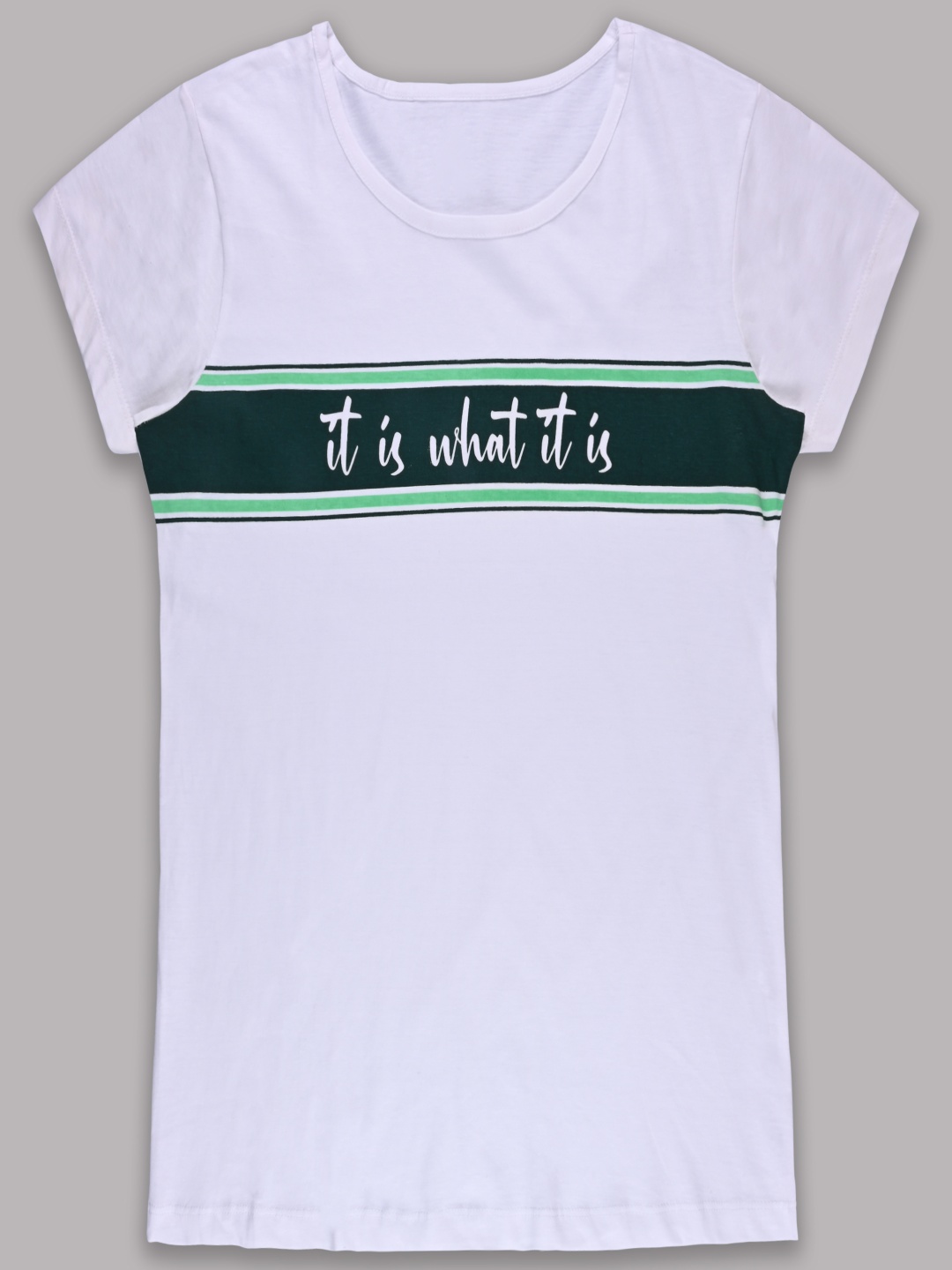 

Wish Karo Women Typography Printed Round Neck Cotton T-shirt, White