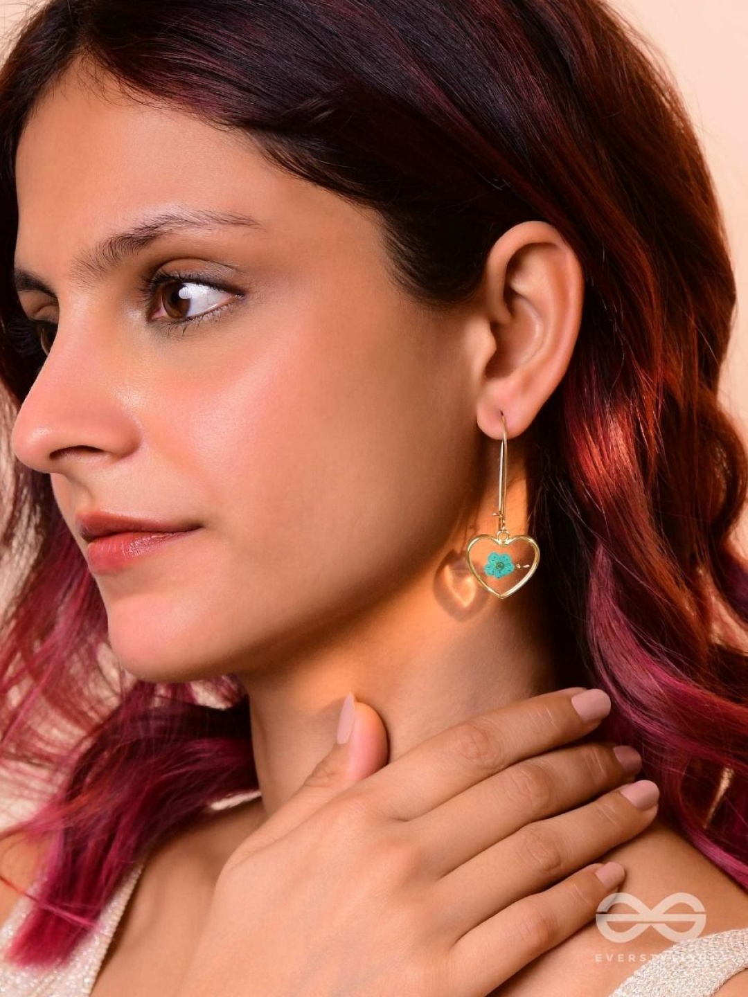 

EVERSTYLISH Contemporary Shaped Flower Resin Drop Earrings, Gold