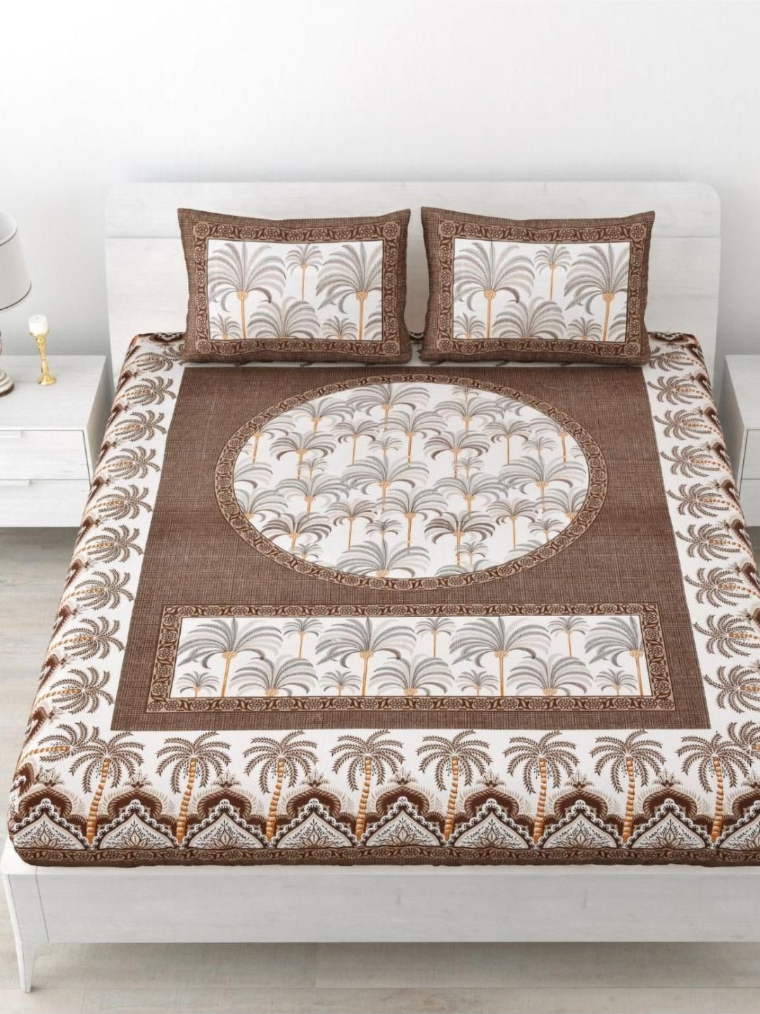 

Aura Maroon Floral 144 TC Queen Bedsheet with 2 Pillow Covers