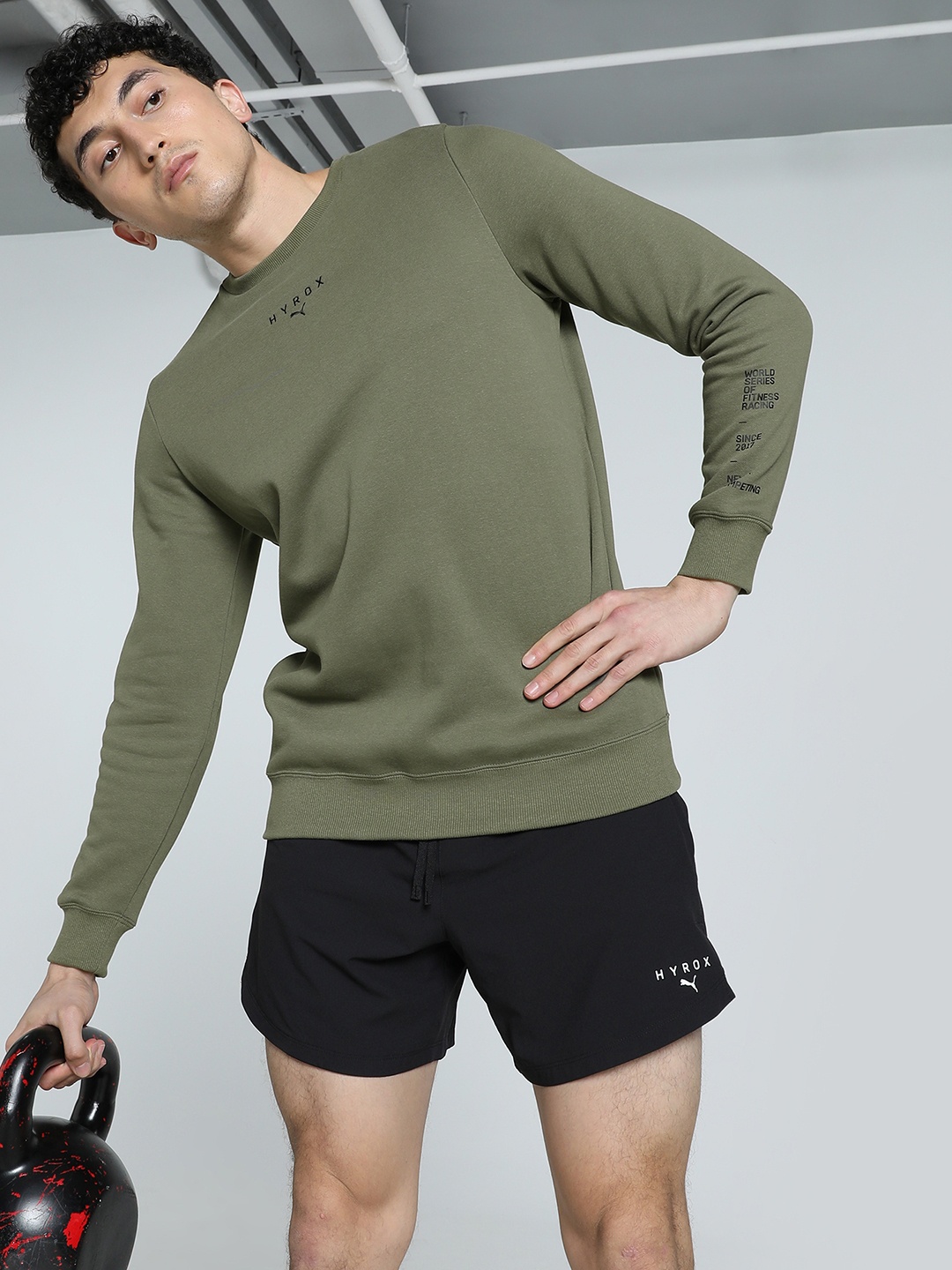 

Puma Hydrox Men Round Neck Cotton Training Sweatshirt, Green