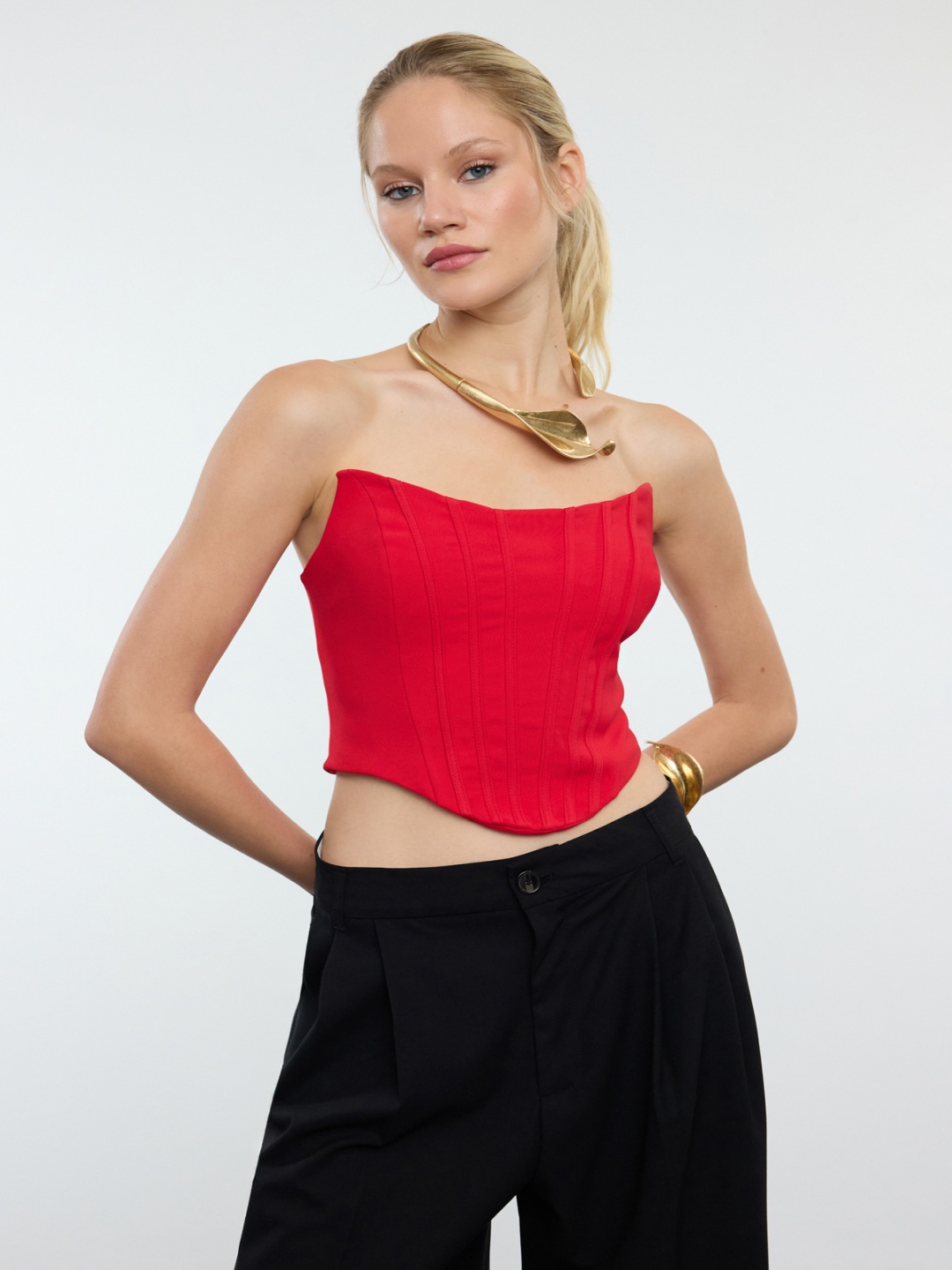 

Trendyol Corset Crop Top, Red