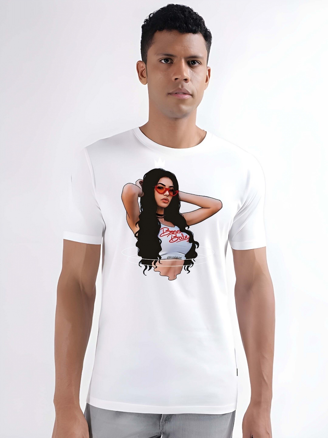 

BOWLIFESTYLE Men Pure Cotton T-shirt, White
