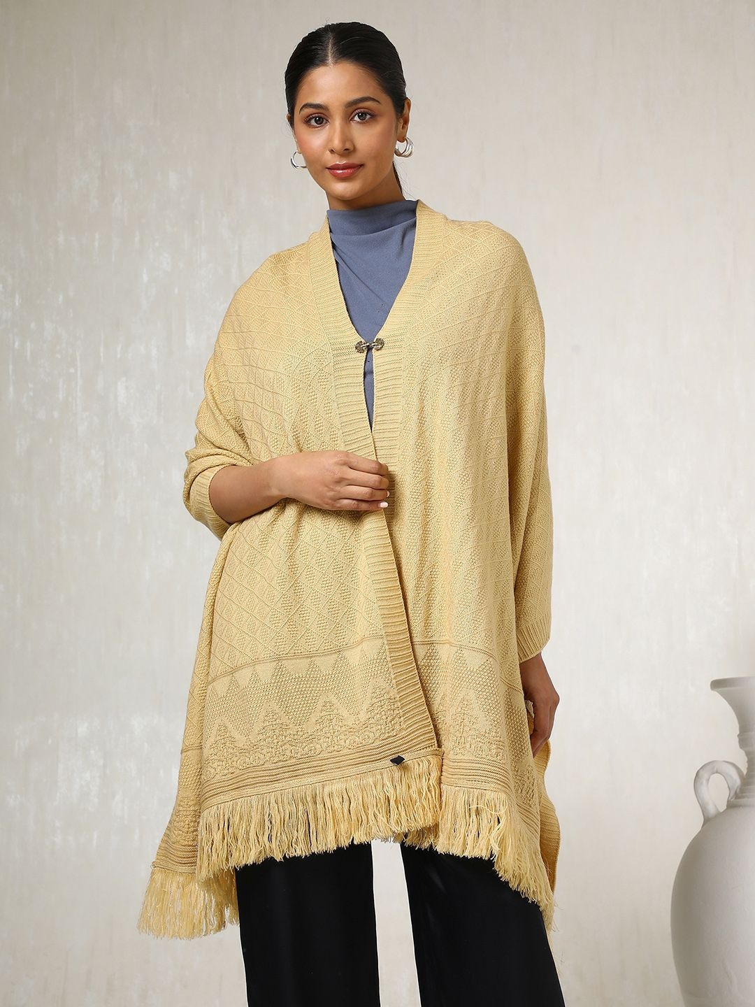 

Soch Woven Design Acrylic Shawl, Beige