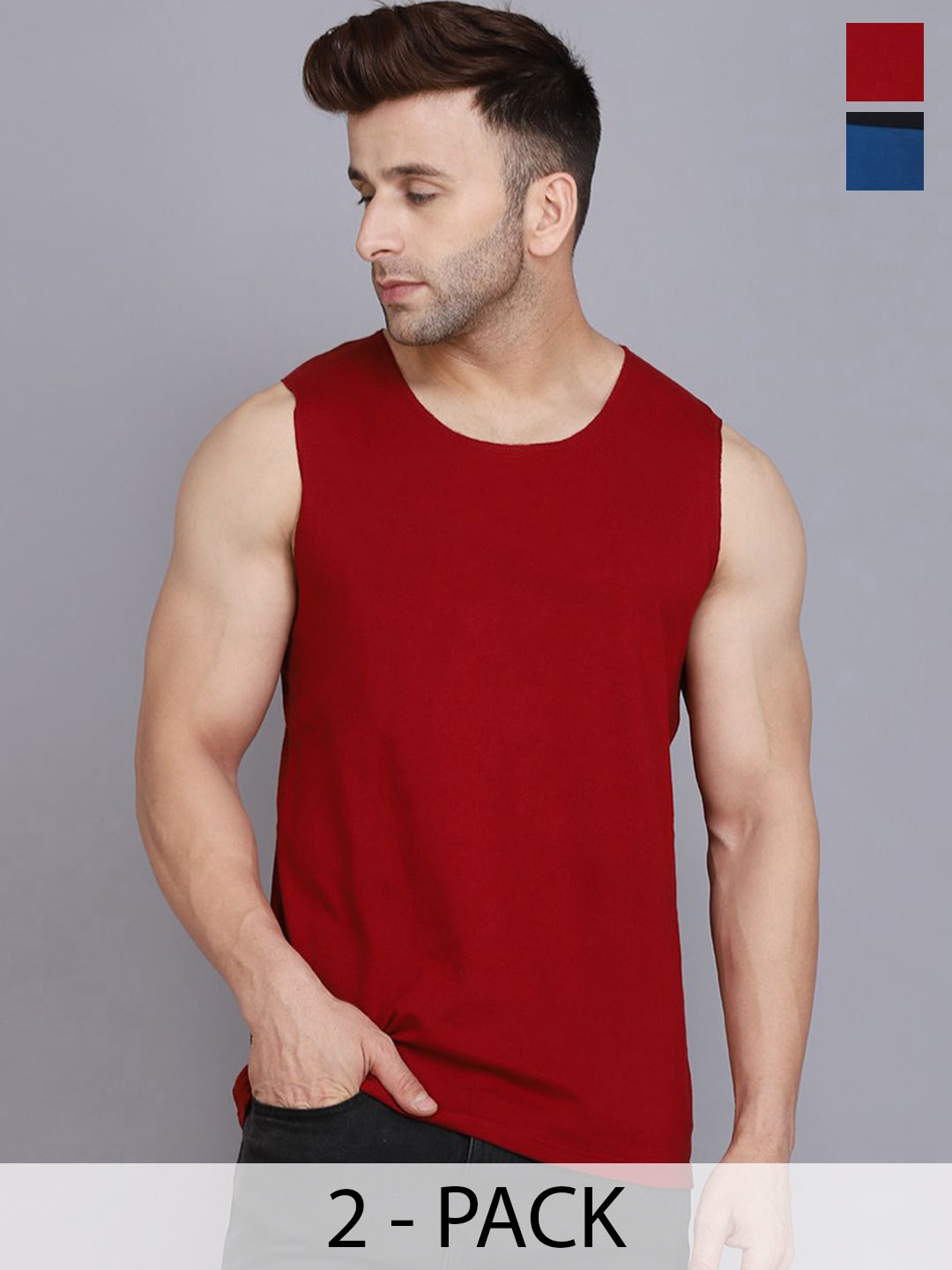 

WOOSTRO 2-Pcs Ultra-Soft Innerwear Vests RS26 COMBO (BLKPCK) (MAROON), Black