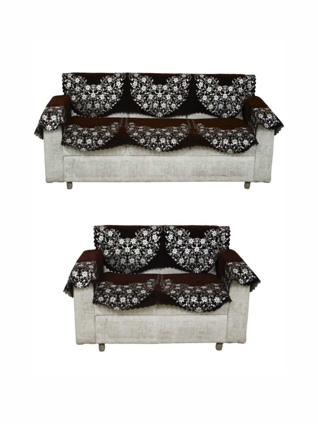 

Fashion Throw Coffee Brown Jacquard Sofa Cover With Arms