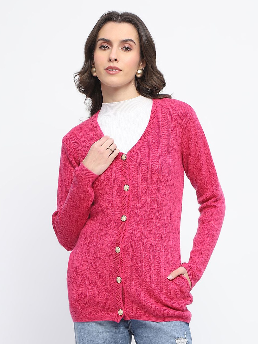 

Madame Women V-Neck Sweaters, Pink