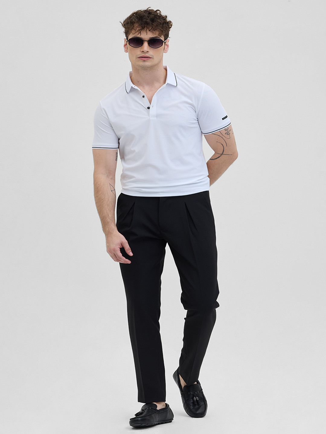 

Snitch Men Polo Collar Slim Fit T-shirt, White