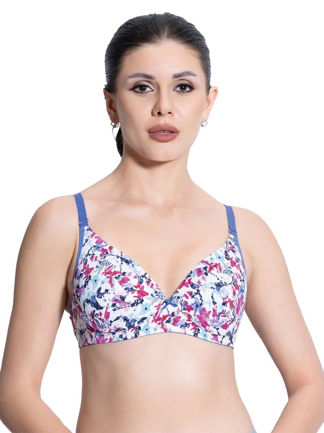 

VStar Women Plunge Floral Medium Coverage Lightly Padded, Blue