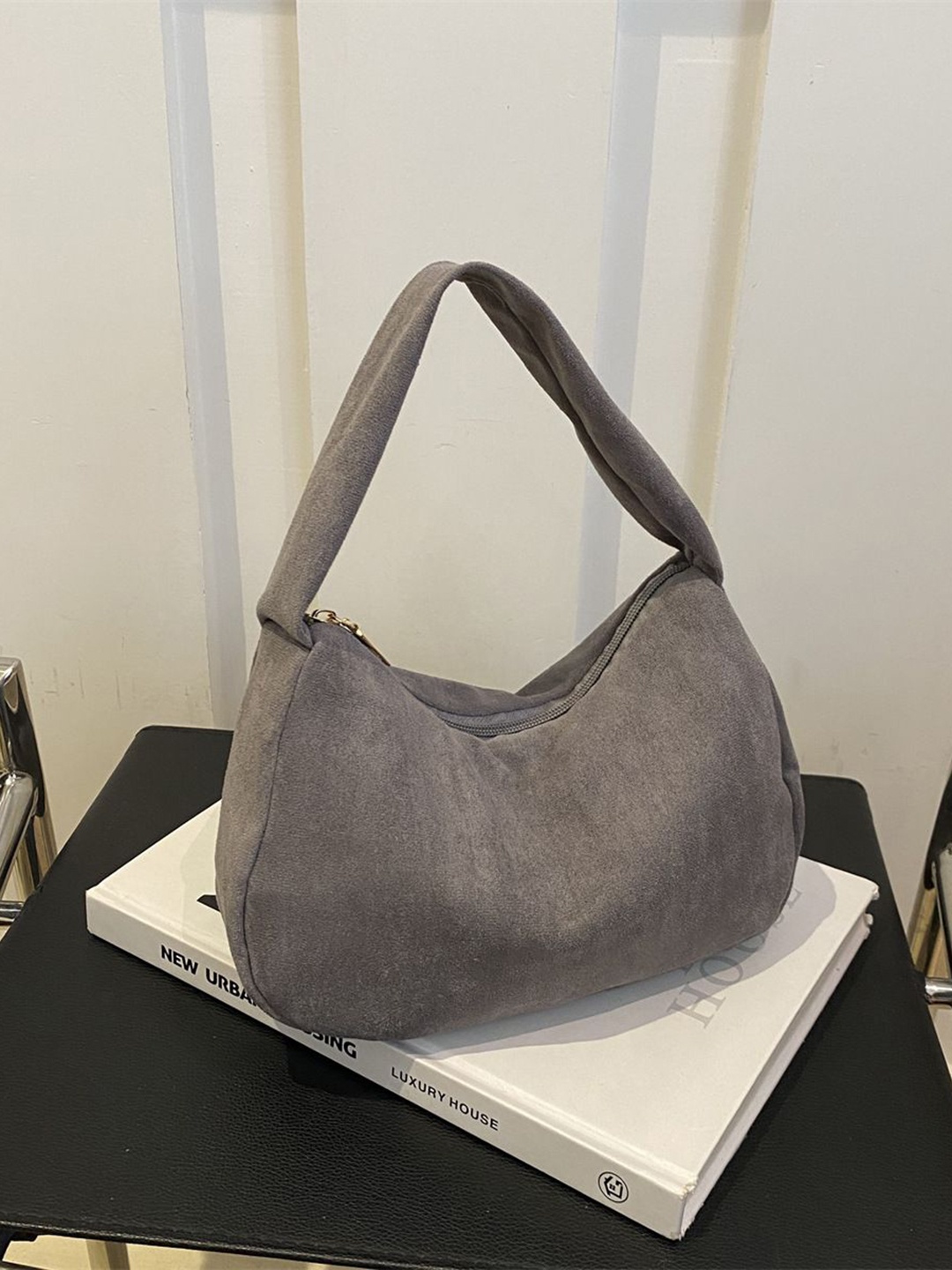 

StyleCast Women Solid Structured Hobo Bag, Grey