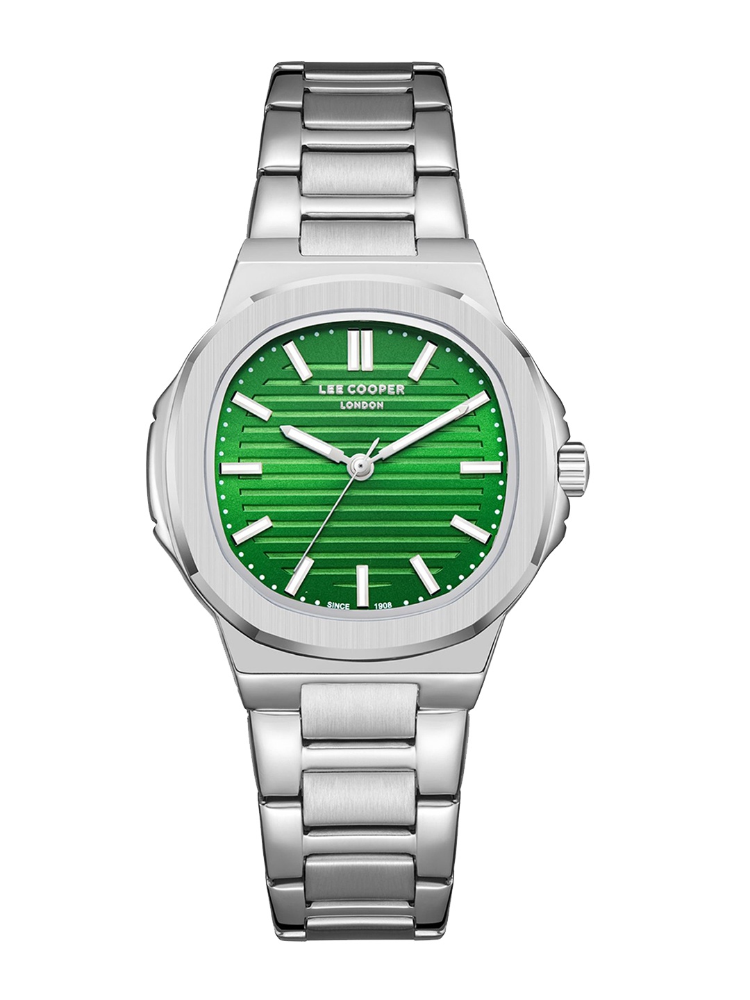 

Lee Cooper Women Brass Dial & Stainless Steel Bracelet Style Straps Analogue Watch LC08017.370, Green