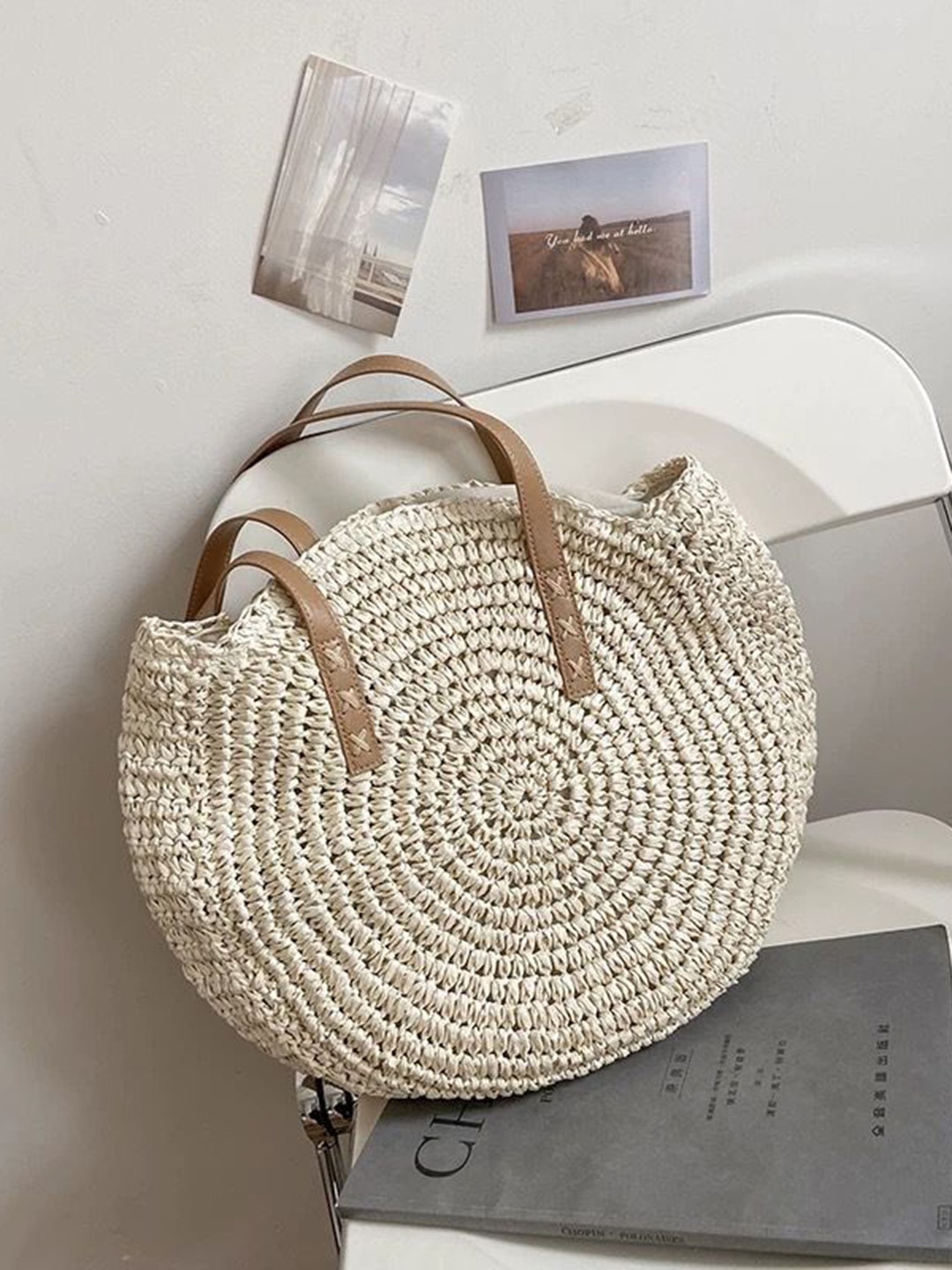

StyleCast Women Textured Structured Sling Bag, Cream