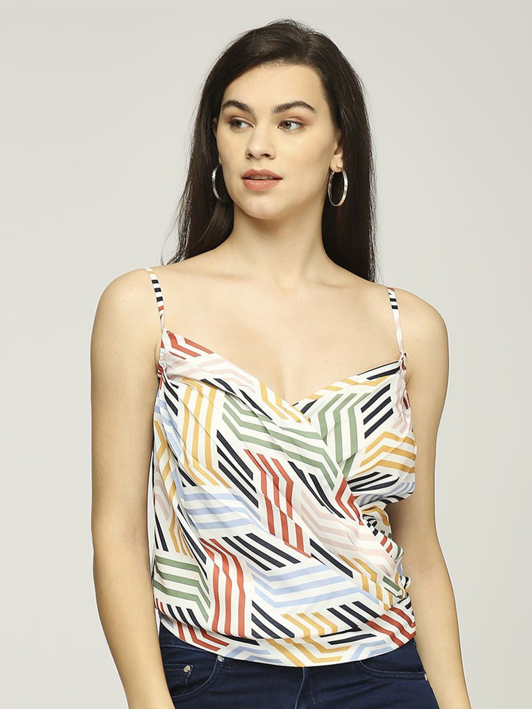

Iti Women Shoulder Straps Back Tie-Up Top, White