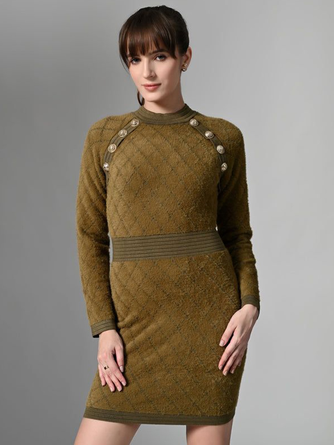 

PANKH Woollen Bodycon Dress, Green