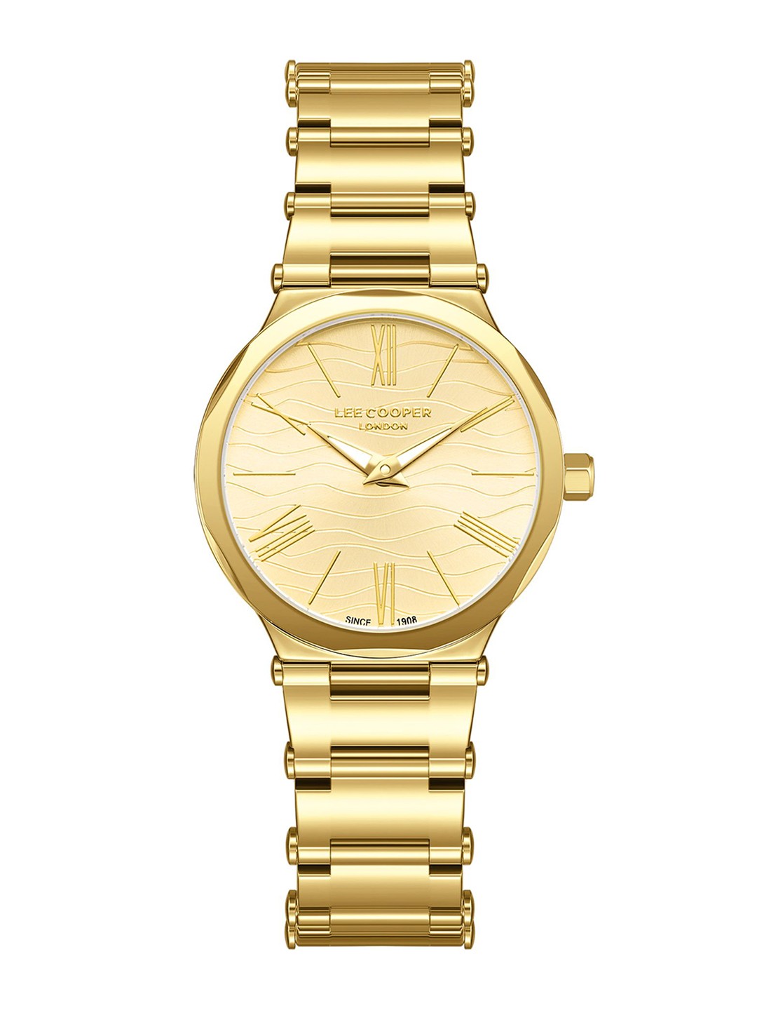 

Lee Cooper Women Brass Dial & Stainless Steel Bracelet Style Straps Analogue Watch LC08000.130, Gold