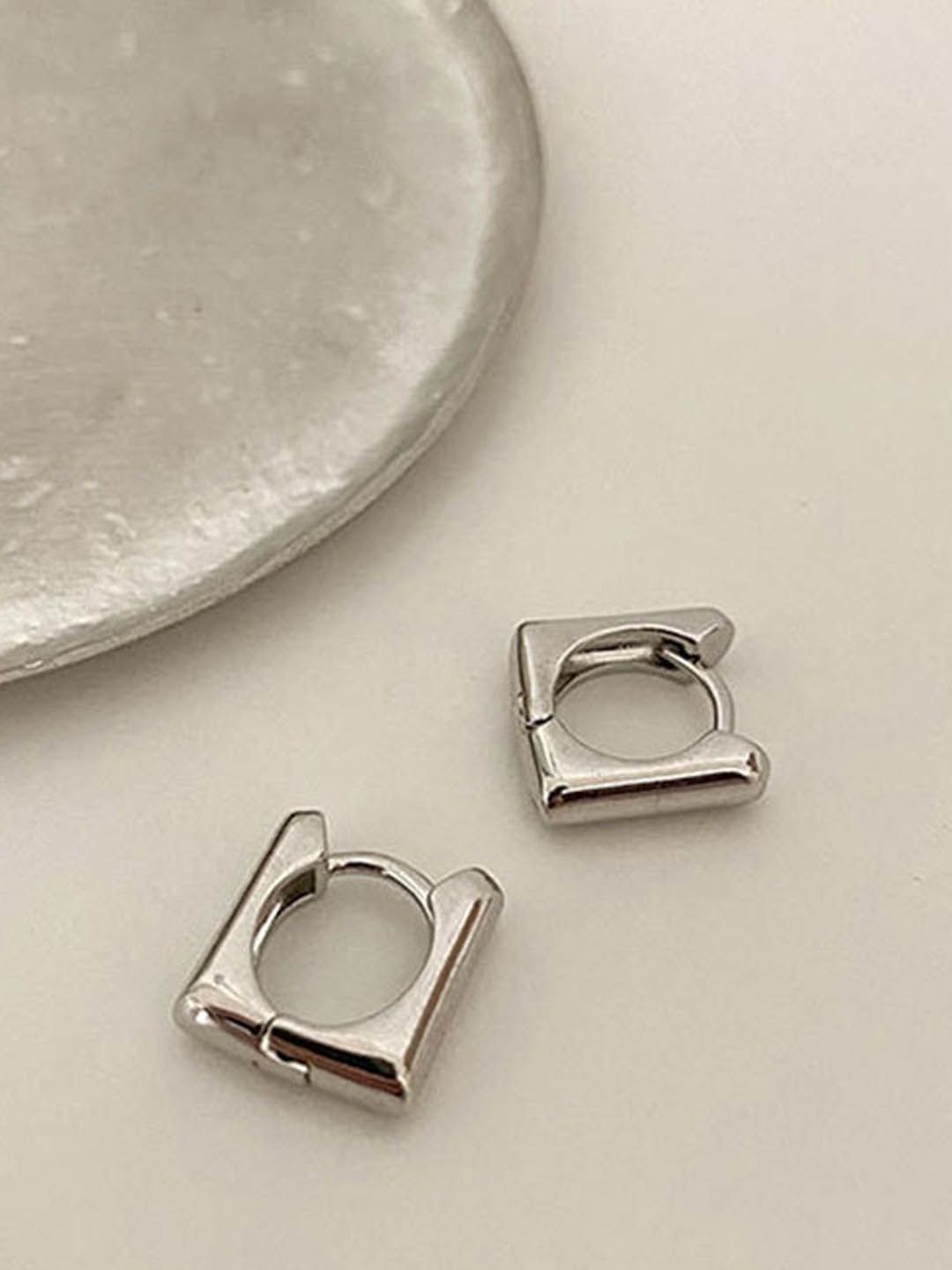 

StyleCast Contemporary Shaped Studs, Silver