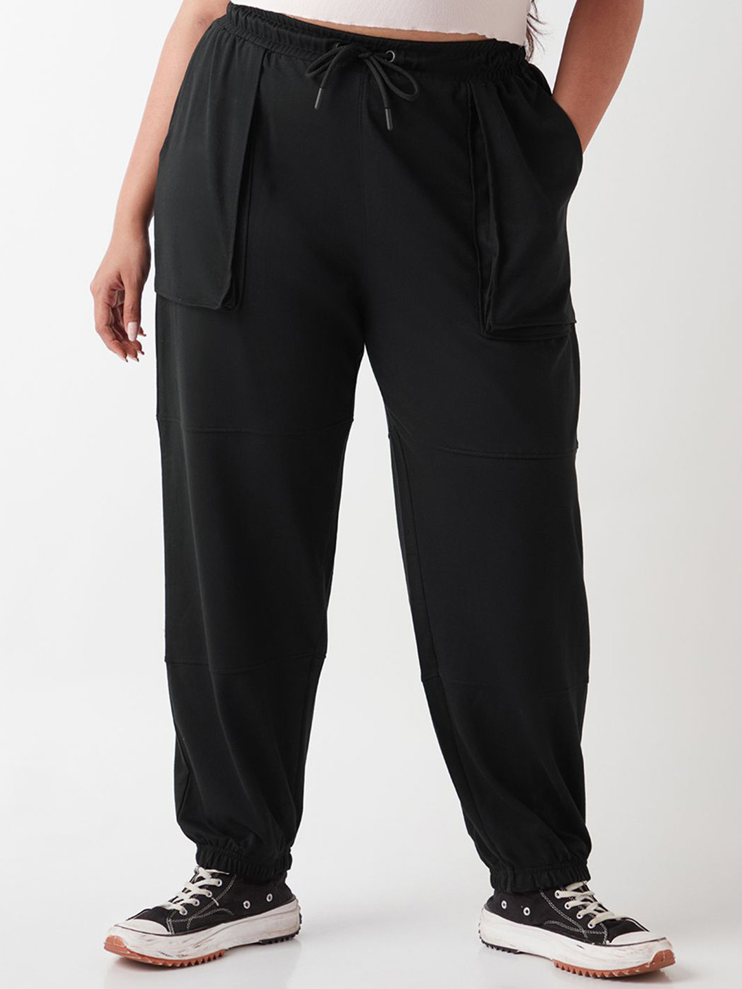 

Bewakoof AIR 1.0 Women Plus Size Oversized Relaxed Fit Black Joggers