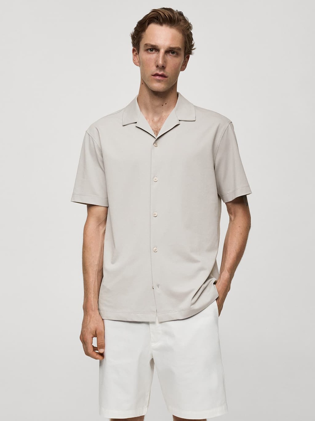 

MANGO MAN Opaque Casual Shirt, Grey