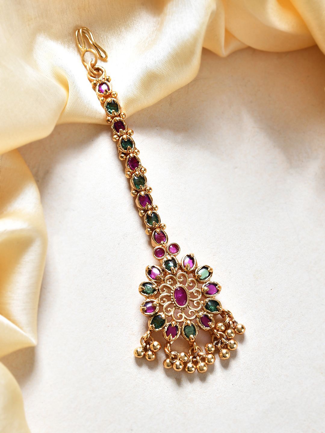 

Voylla Gold-Plated Kundan Studded Maang Tikka Head Jewellery