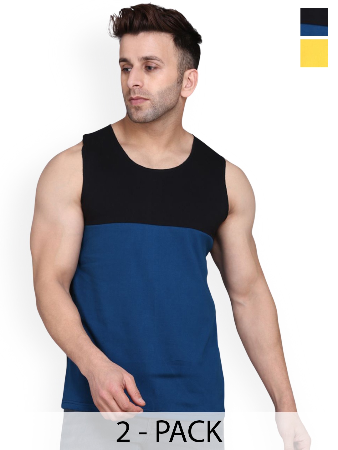 

Woostro Pack Of 2 Gym Innerwear Vests, Black