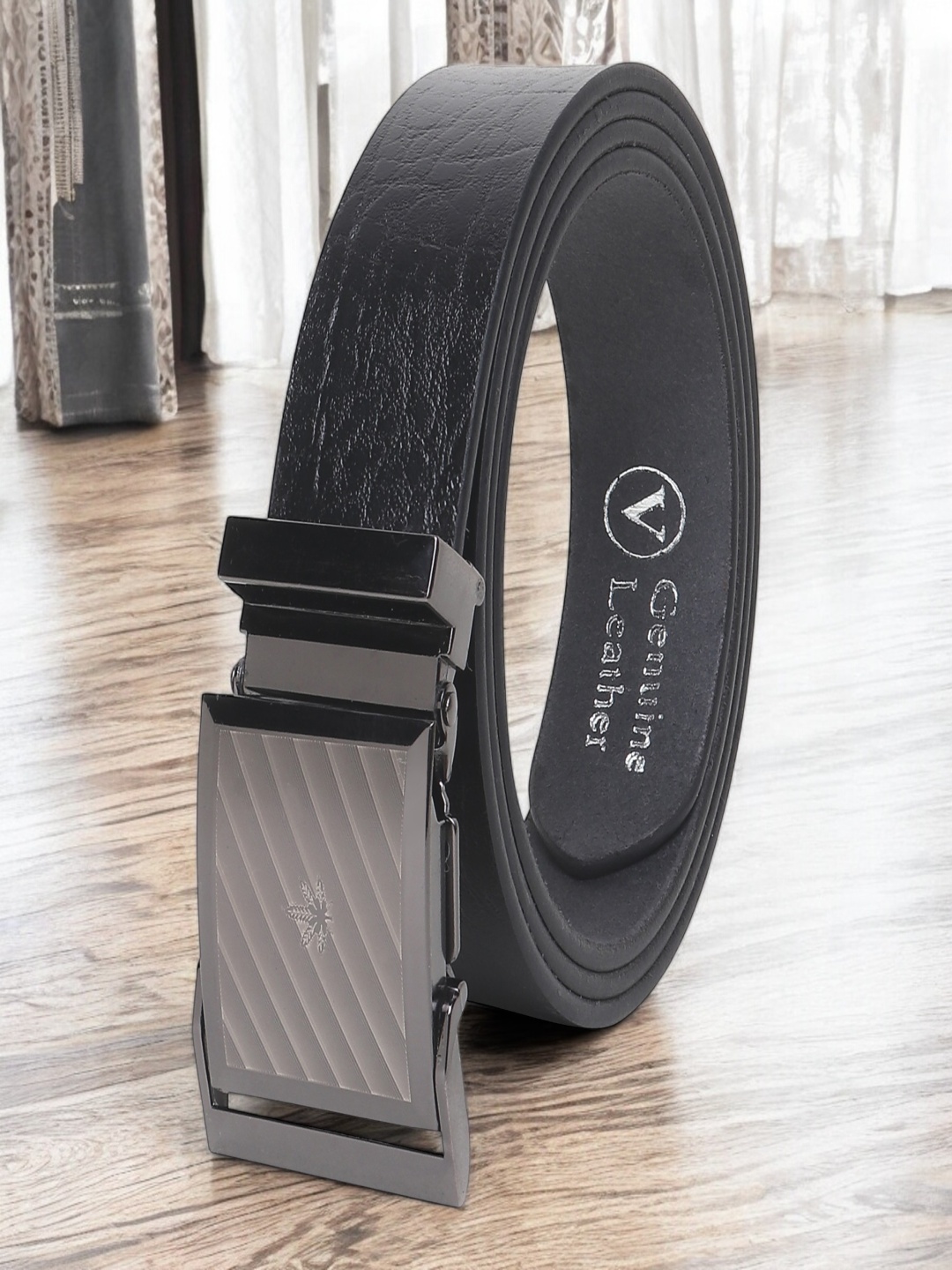 

Provogue Men Textured Leather Formal Belt, Black