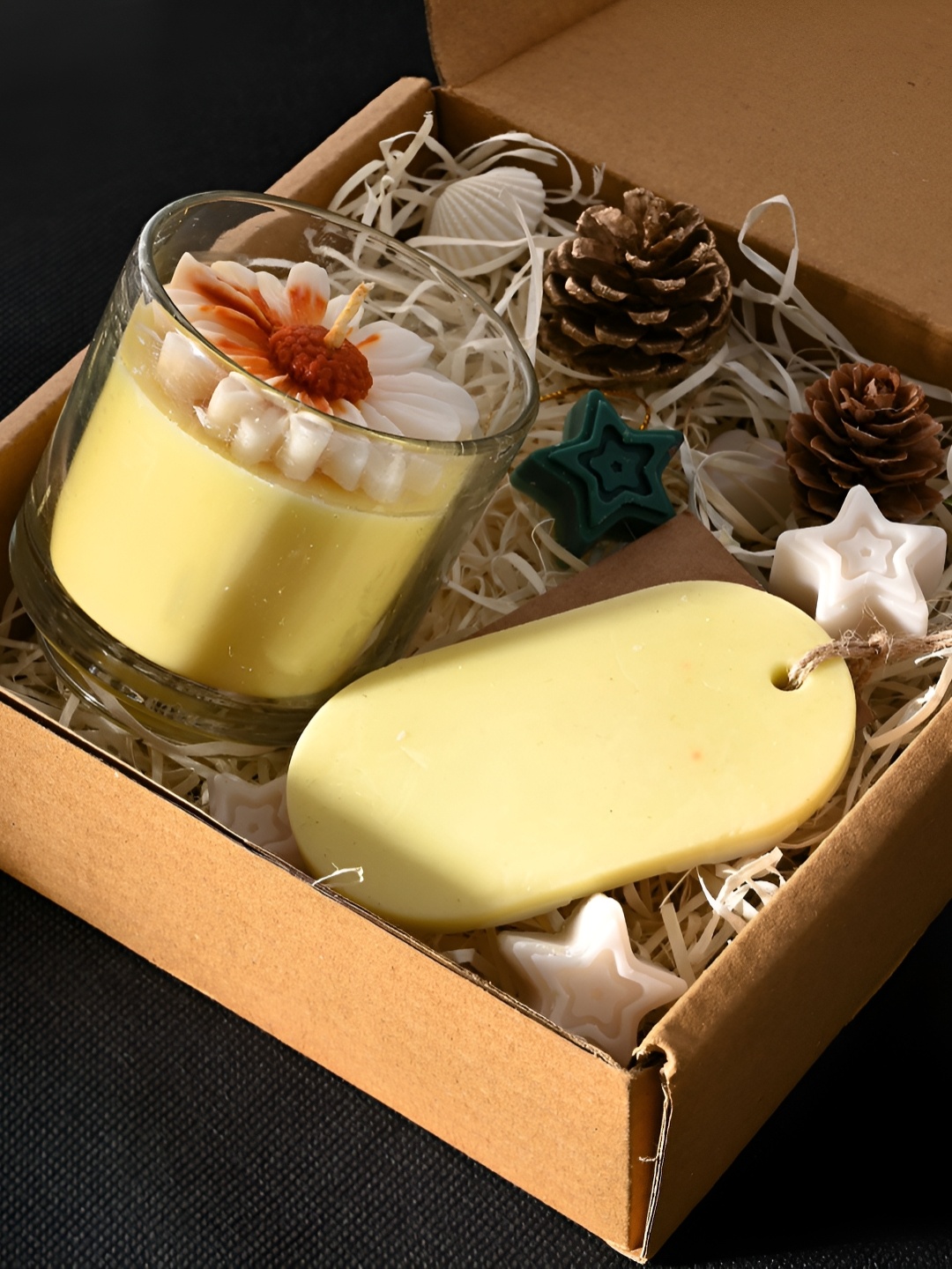 

ANWYN Yellow & White 1 pieces Jar Candle
