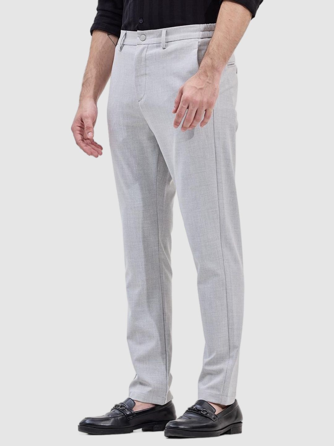 

Snitch Men Smart Slim Fit Trousers, Blue