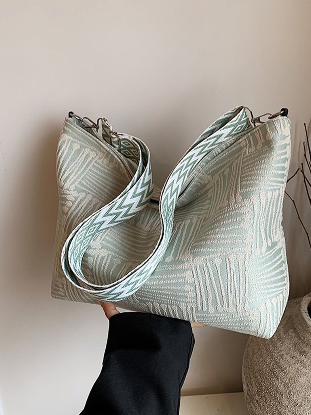 

StyleCast Women Abstract Printed Shopper Tote Bag, Green
