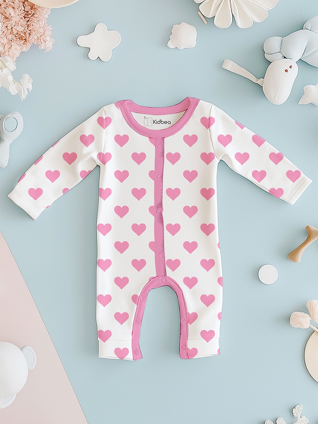 

Kidbea Kids Pure Organic Cotton Romper, Pink