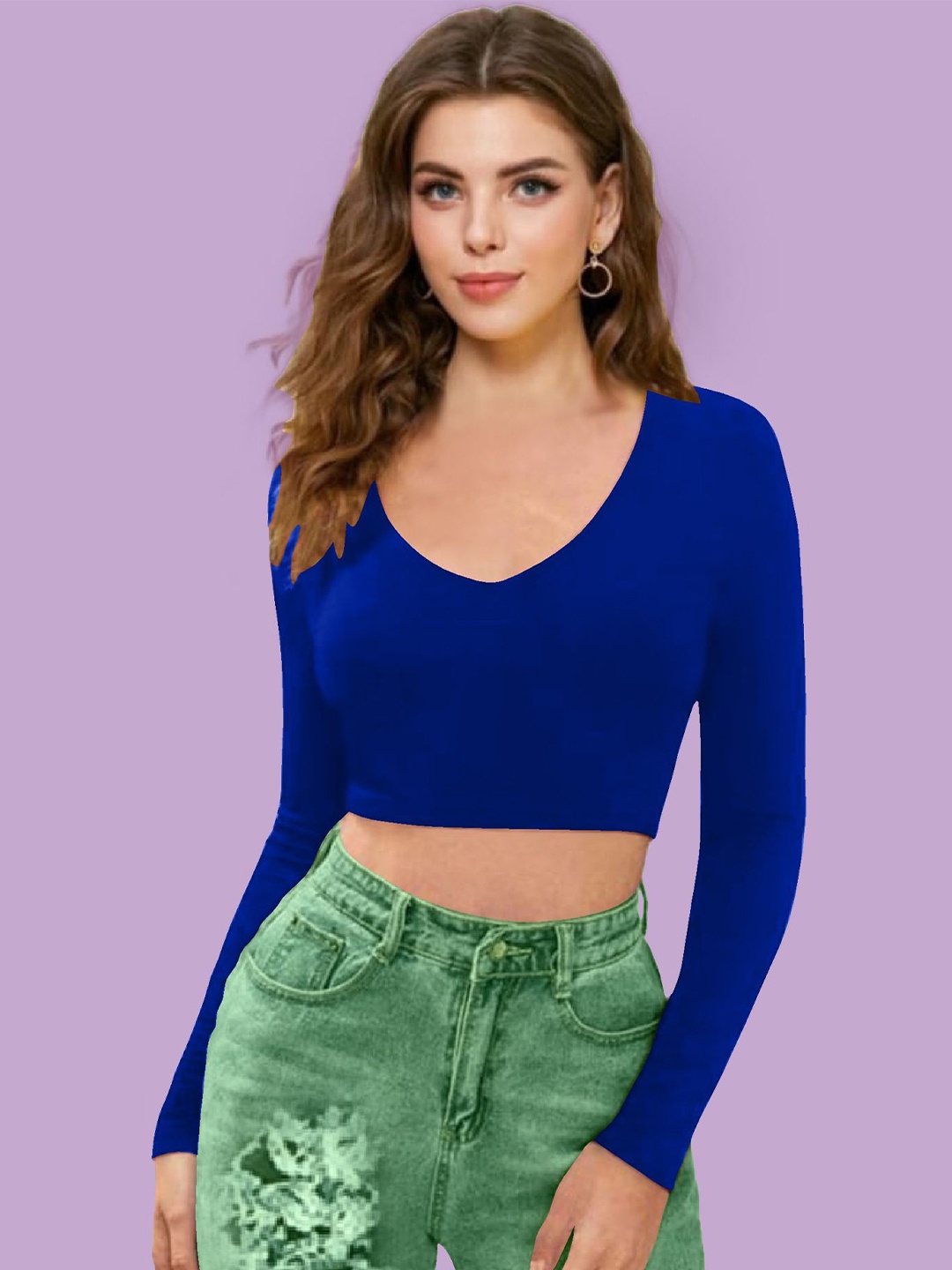 

Dream Beauty Fashion Women Fitted Crop Top, Blue