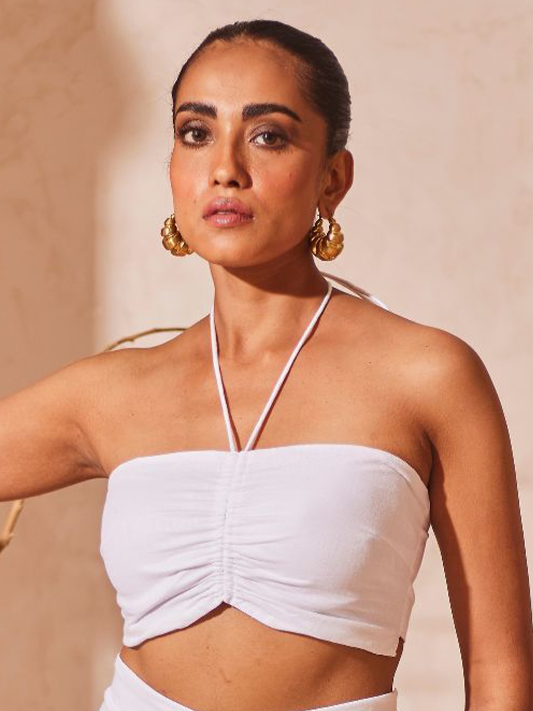 

Urban Suburban Women Linen Bralette Crop Top, White