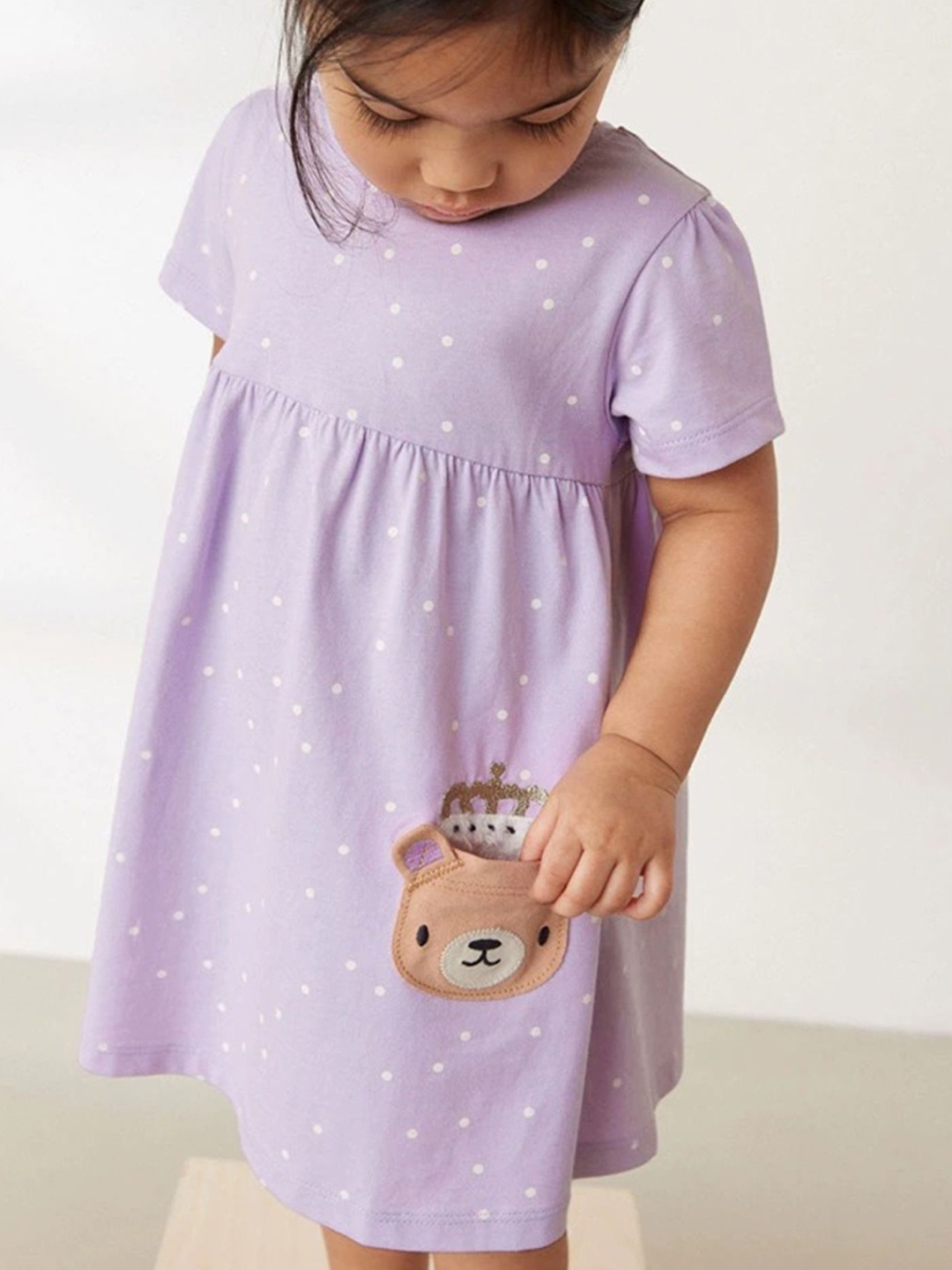 

LULU & SKY Girls Printed Nightdress, Purple