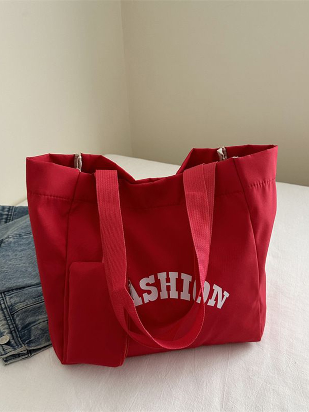 

StyleCast Women Typography Printed Structured Tote Bag, Red