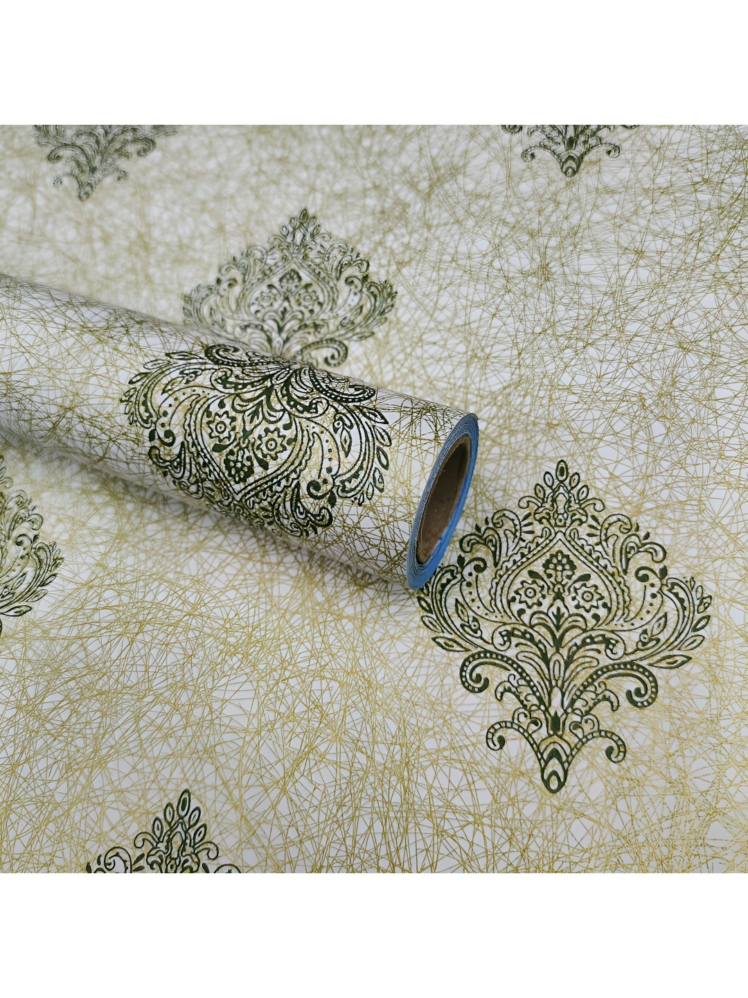 

ANNA CREATIONS Green & White Printed Decorative Wallpaper