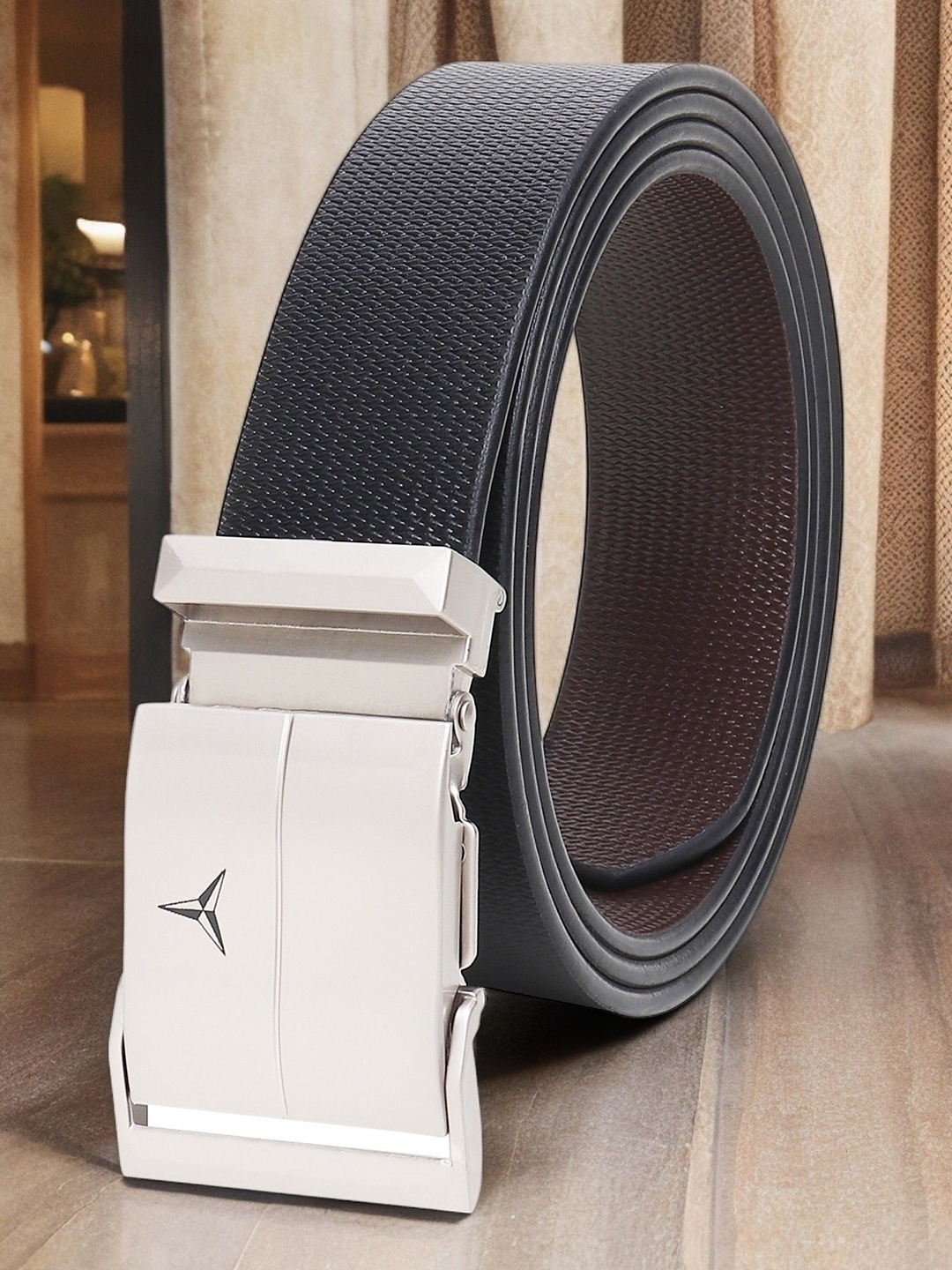 

Provogue Men Textured Leather Formal Belt, Black