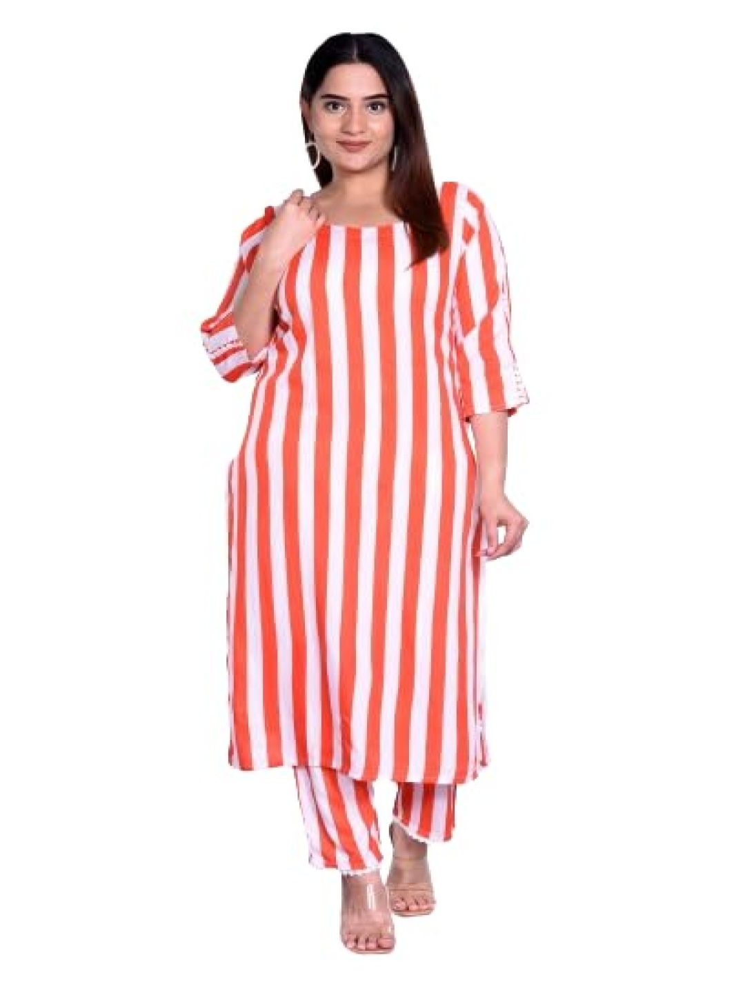 

13-Star Striped Flutter Sleeve A-Line Midi Dress, Red