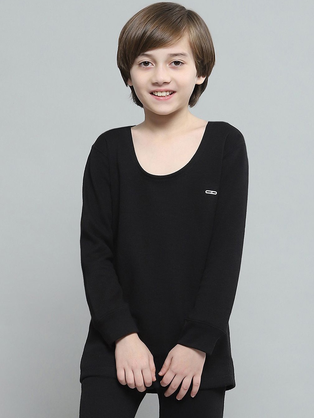

Monte Carlo Round Neck Thermal Tops, Black