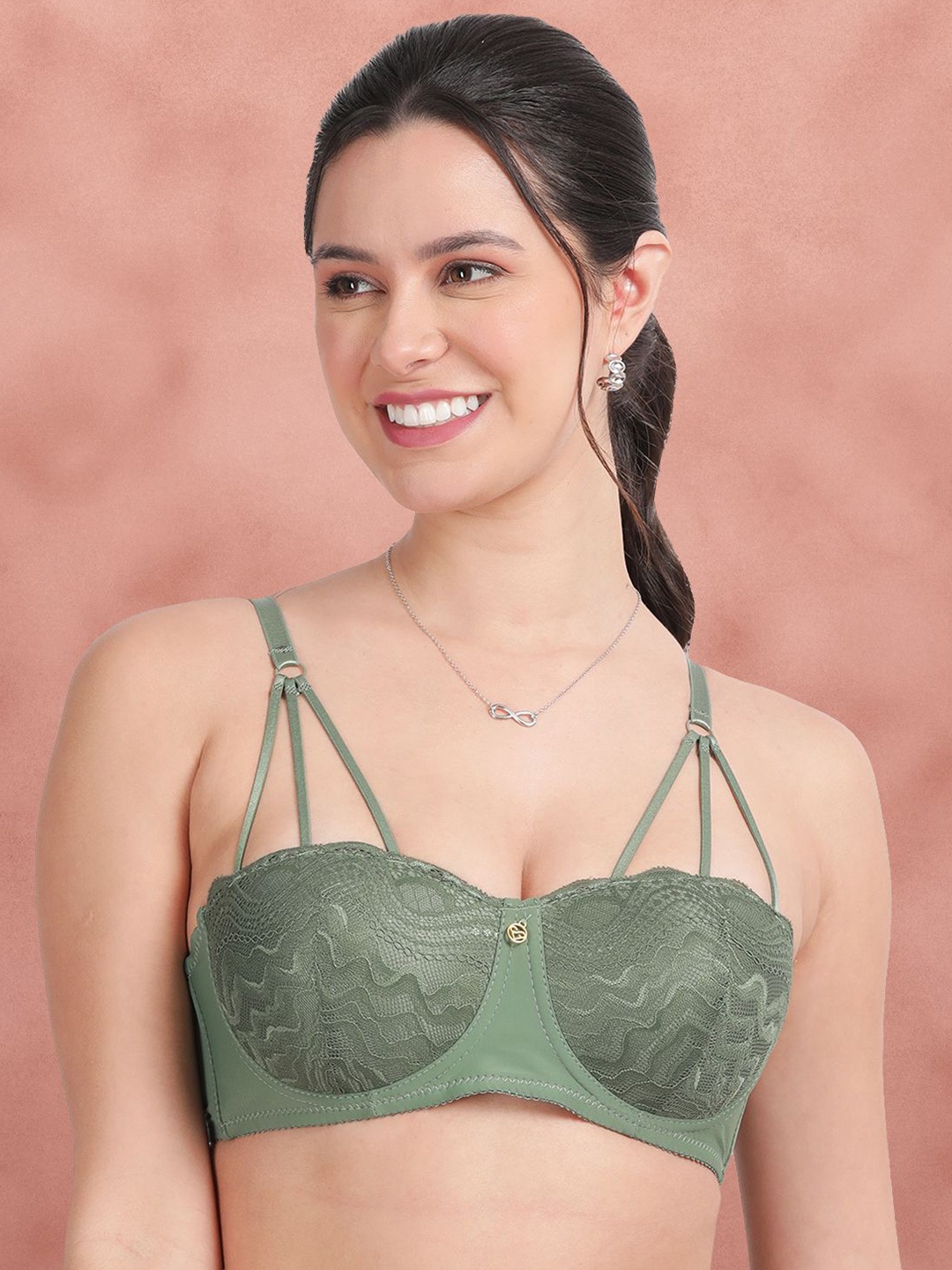 

Susie Women Medium Coverage Underwired Lightly Padded Bra, Green