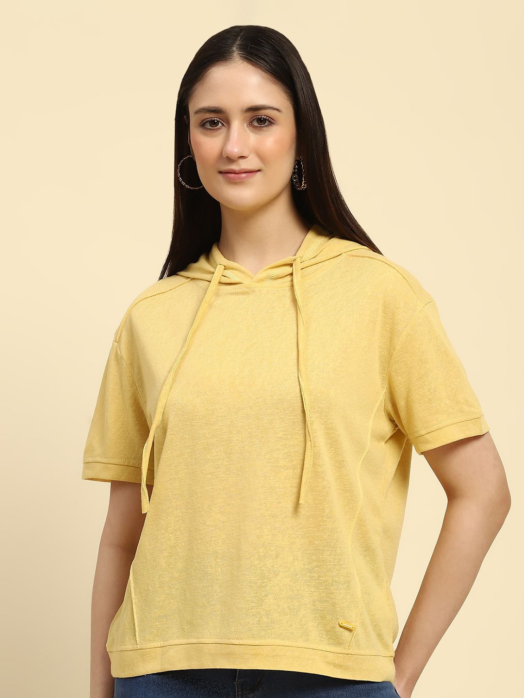

Global Republic Hooded Cotton Top, Yellow