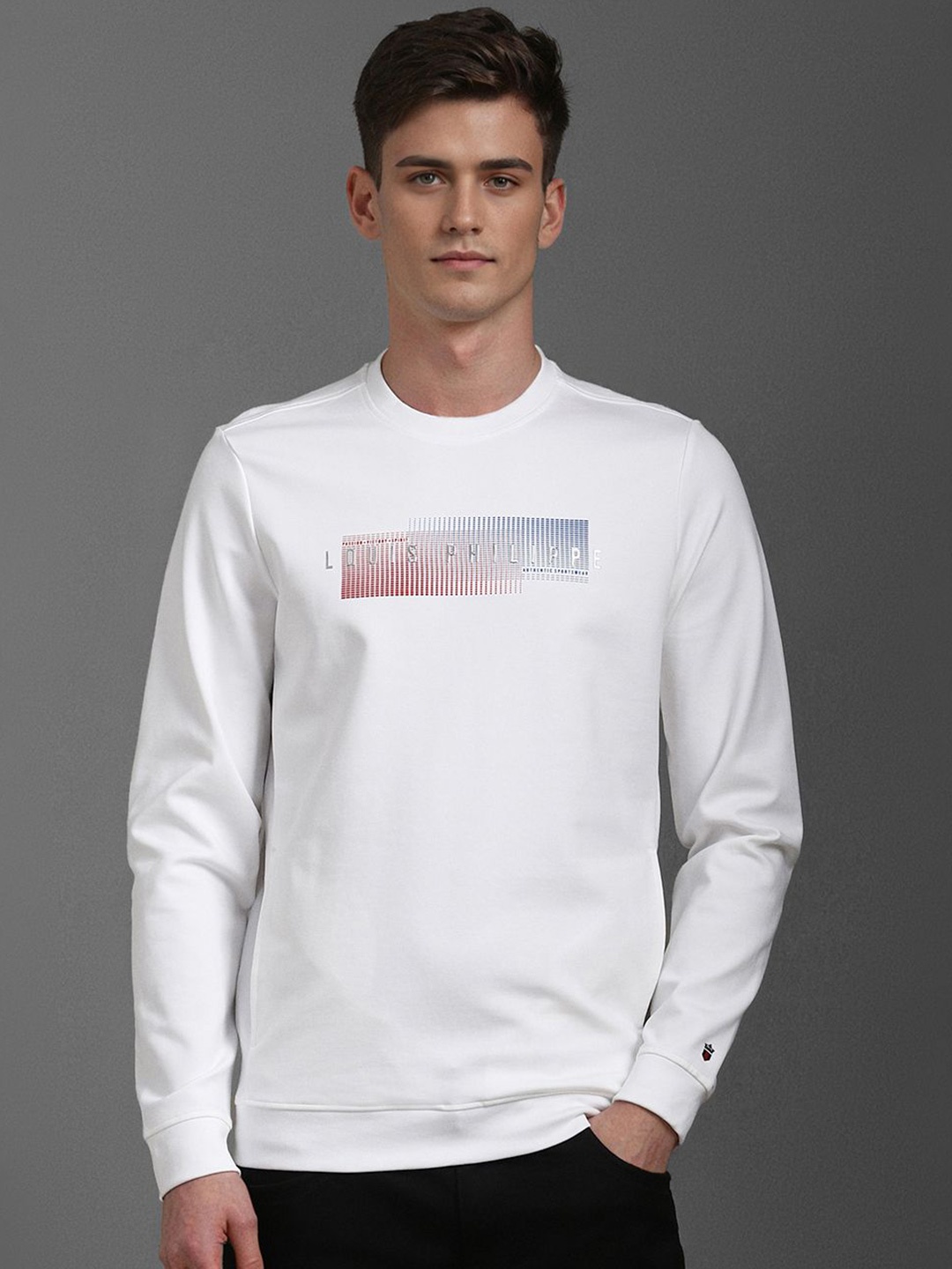 

Louis Philippe Sport Men Typography Printed Cotton Sweatshirt, White
