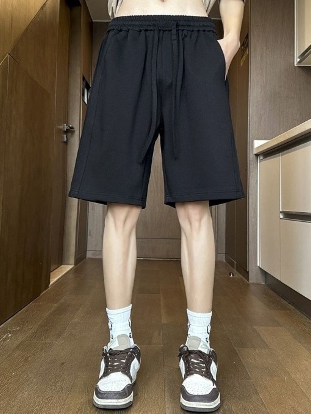 

StyleCast Men Regular Fit Mid-Rise Regular Shorts, Black
