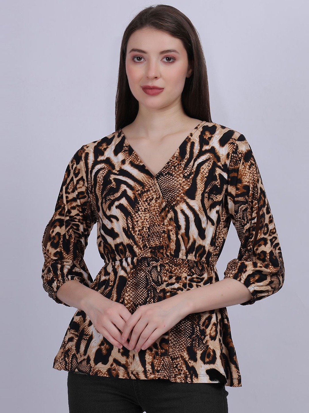 

Aumbe Print Cotton Empire Top, Multi
