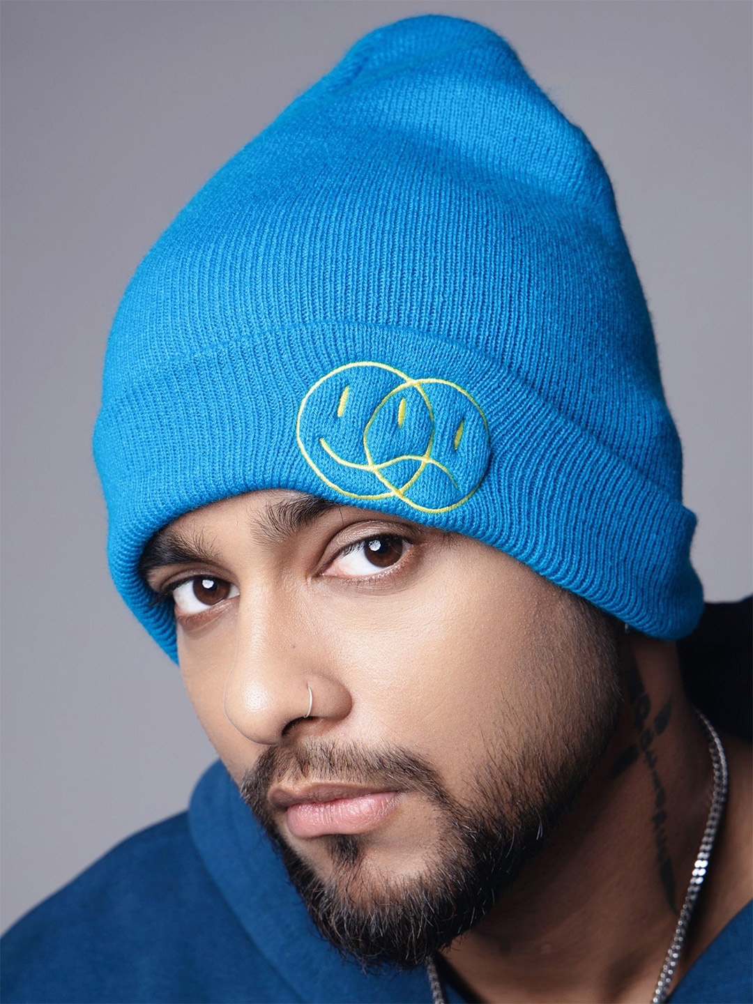 

HOP HEAD Men Woollen Beanie, Blue